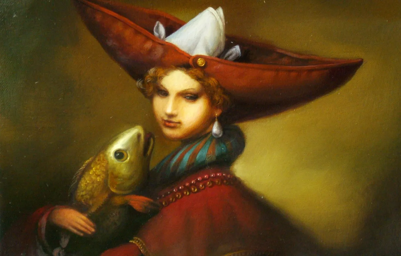 Photo wallpaper surrealism, fish, Lazarev I. A, Female Freud
