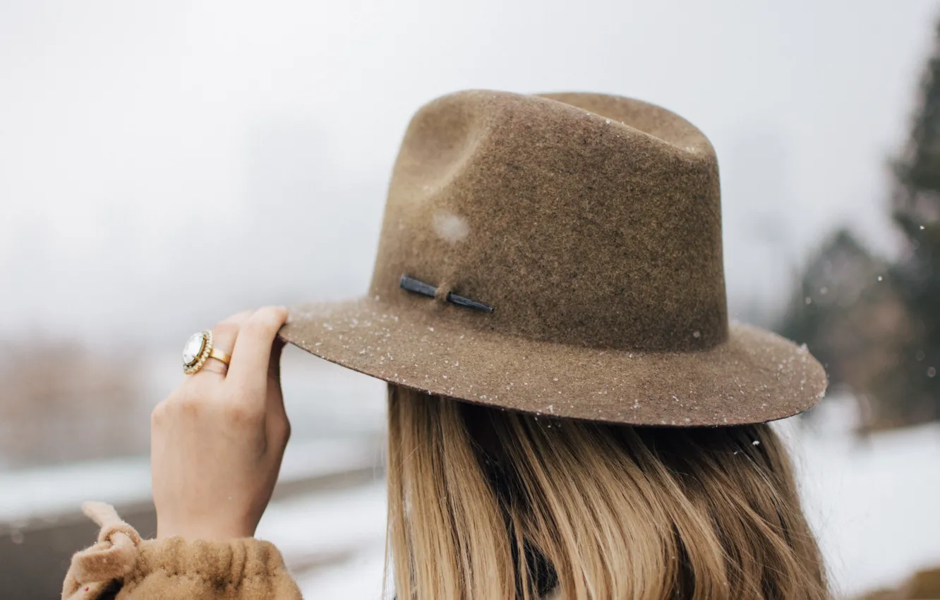 Photo wallpaper model, hat, blonde, street style
