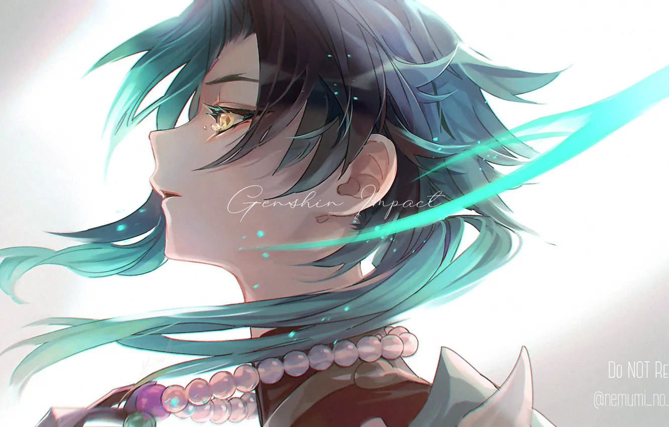 Photo wallpaper tears, guy, Xiao, Genshin Impact, nemumi no sora