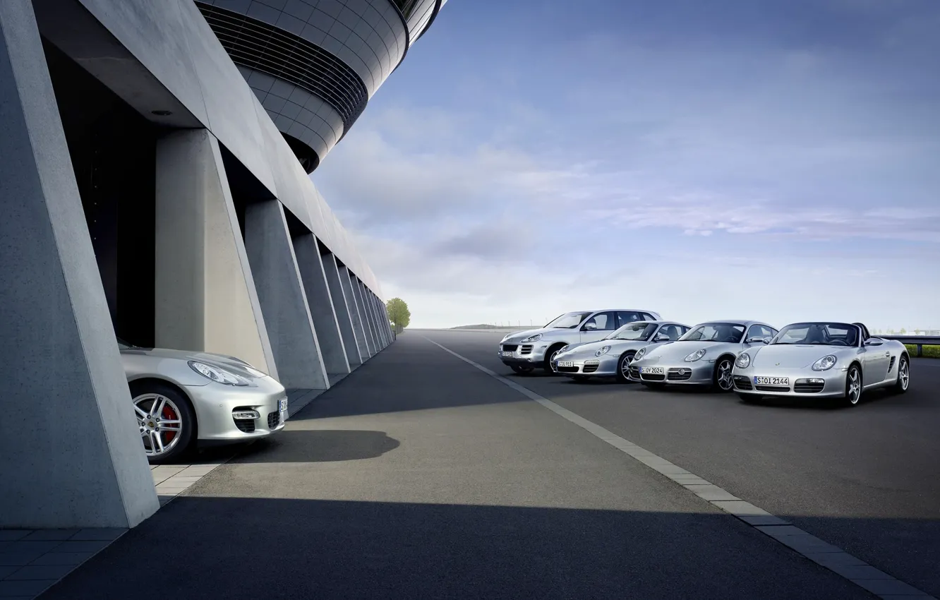 Photo wallpaper garage, Porsche, line