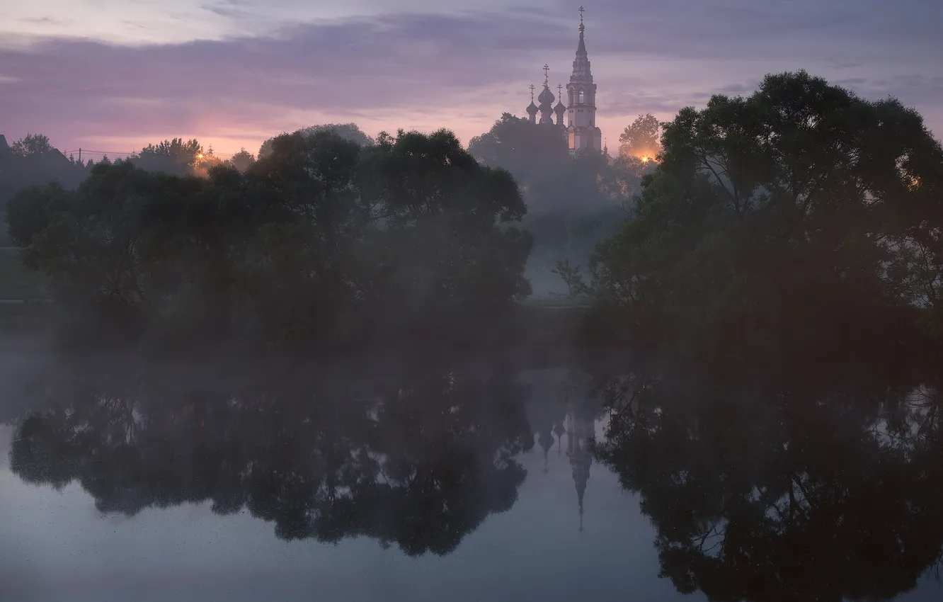 Photo wallpaper the suburbs, Church of the assumption, Alexander Strelchuk, Valishchevo village