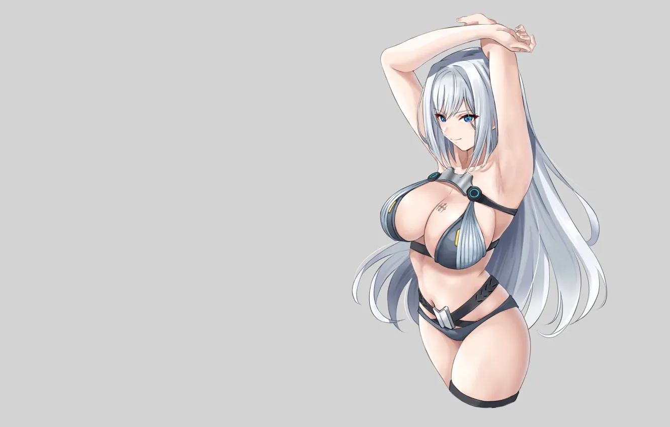 Photo wallpaper girl, hot, Stretch, long hair, boobs, anime, pretty, babe