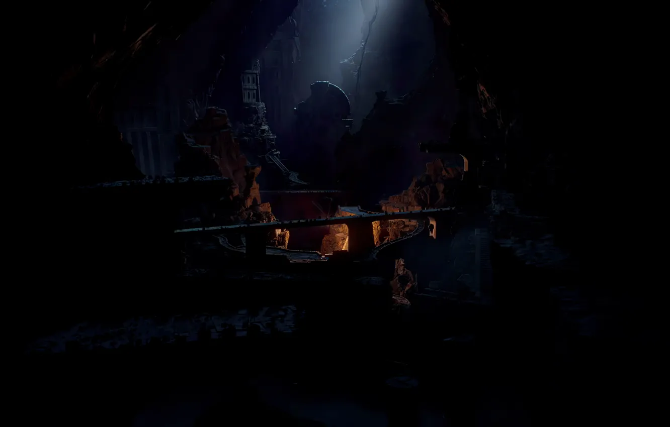 Photo wallpaper art, cave, dungeon, Lost City