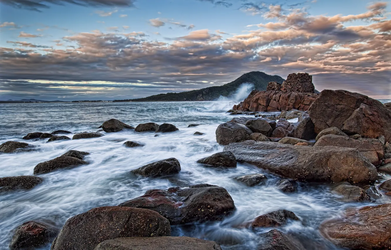 Photo wallpaper the ocean, rocks, Australia