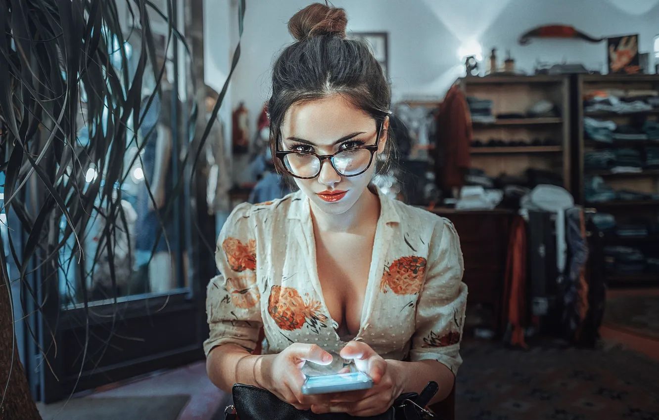 Photo wallpaper look, face, style, glasses, Dela