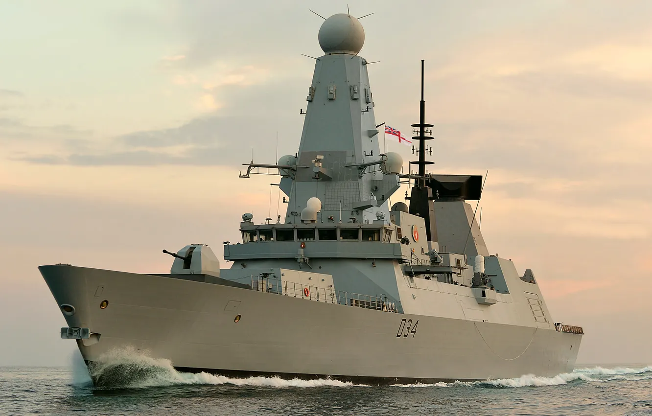 Photo wallpaper HMS Diamond, destroyer, The Royal Navy of Great Britain, D34