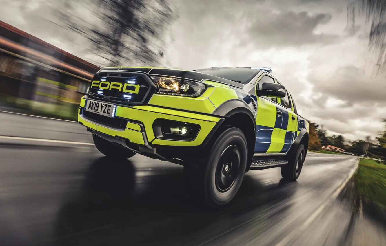 Photo wallpaper Ford, Ford, Car, Front, Ford Ranger Raptor, Performance pick-up, South Wales Police, South Wales Police