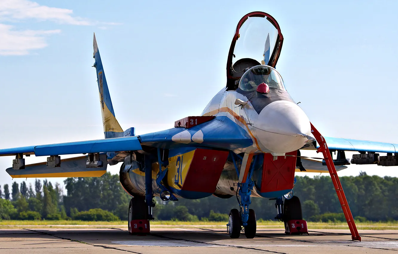 Photo wallpaper the sky, Ukraine, MiG 29, Ukrainian falcons