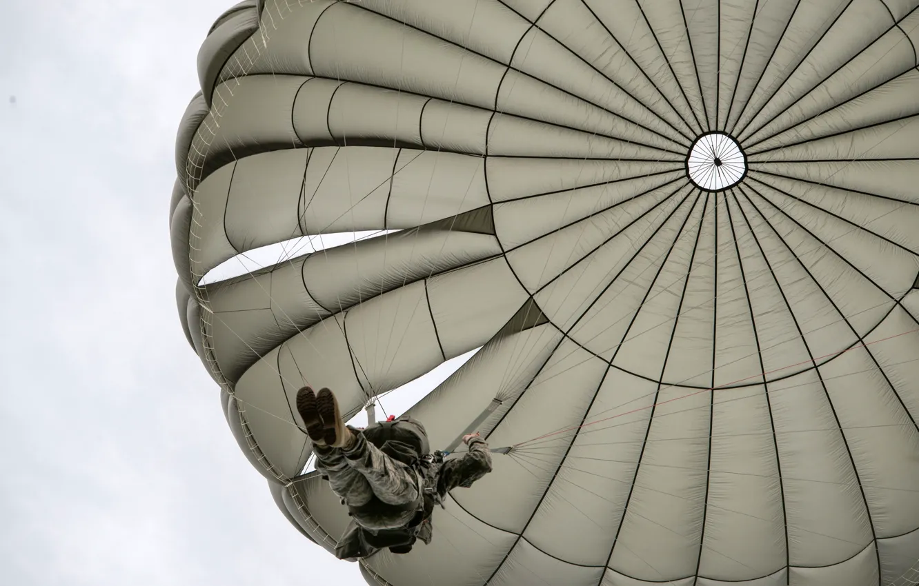 Photo wallpaper army, soldiers, skydiver