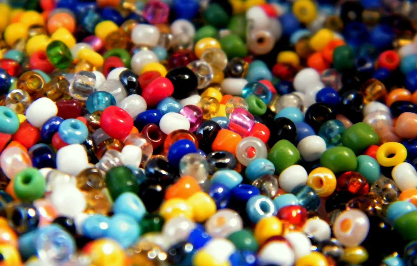 Photo wallpaper beads, a lot, colorful