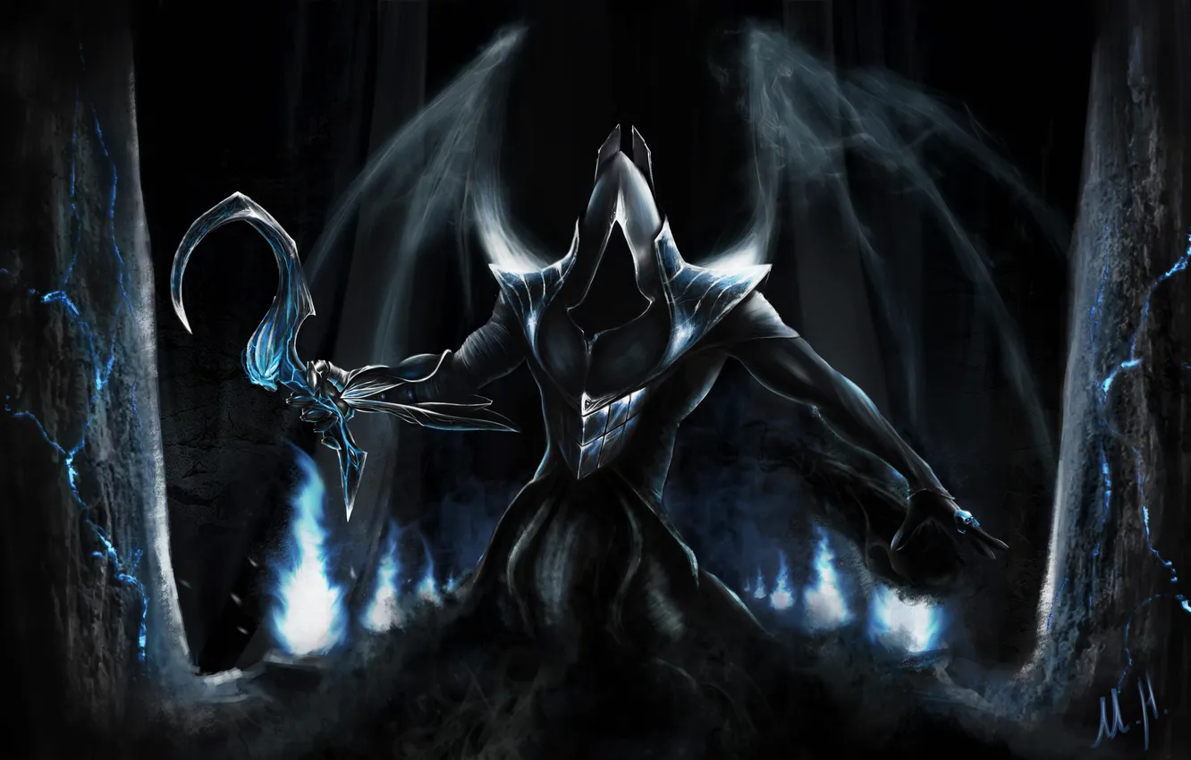 Photo wallpaper night, art, hood, Diablo 3, hammer, Reaper of Souls