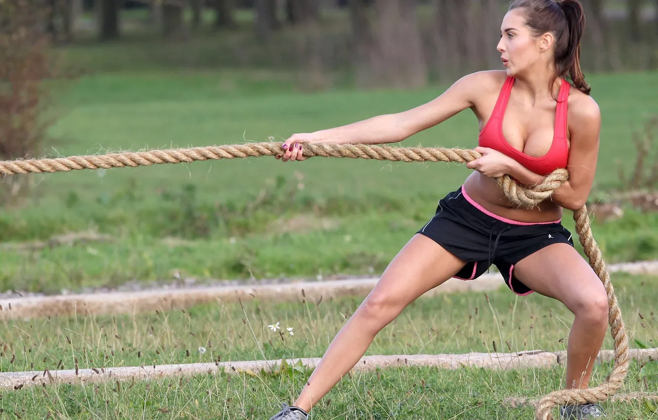 Photo wallpaper summer, girl, sport, rope
