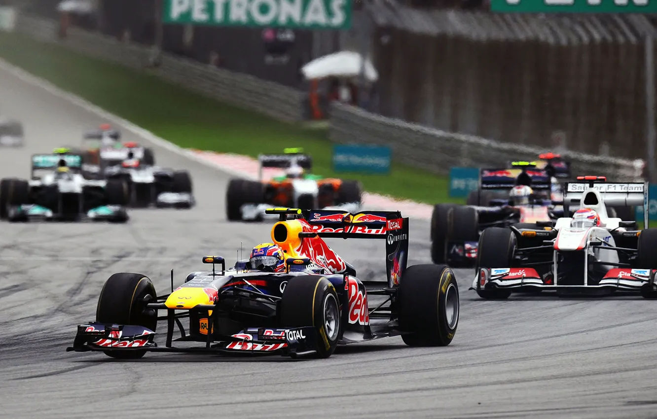 Photo wallpaper Photo, Race, Track, Formula-1, Red Bull, 2011, Mark Webber, RB7