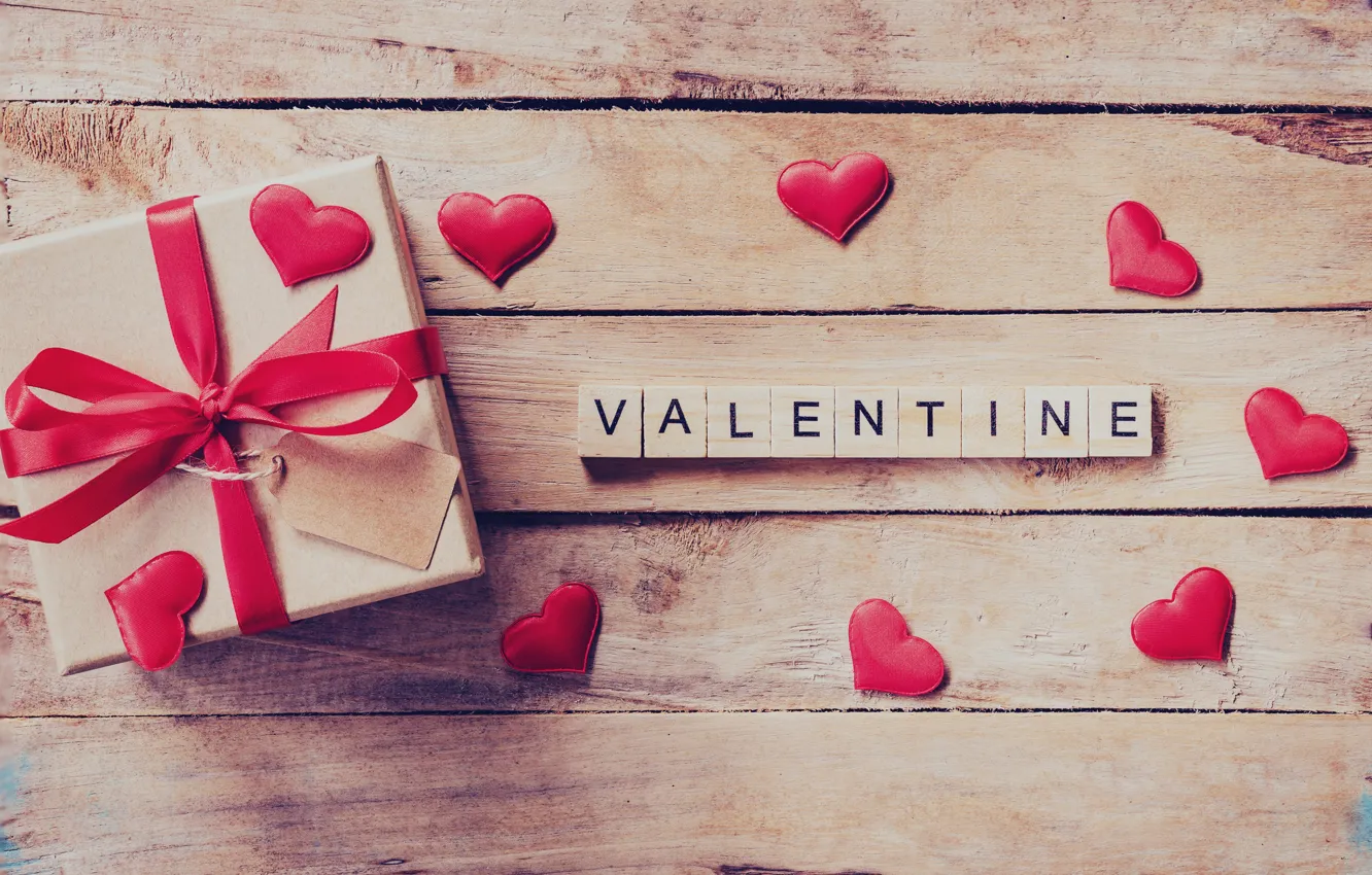 Photo wallpaper holiday, the inscription, hearts, love, Valentine's day