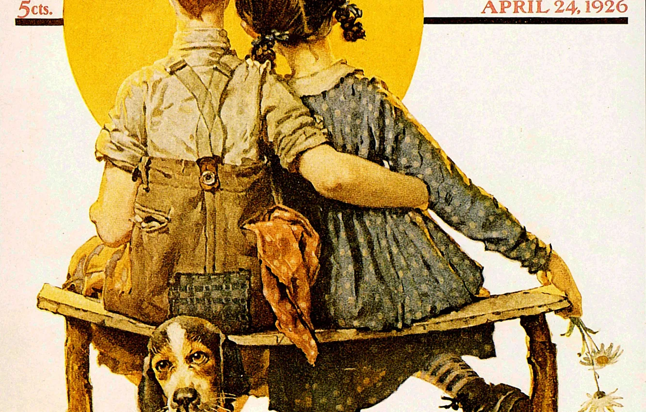 Photo wallpaper girlfriend, Norman Rockwell, humoristic, humour, talentuos, Youth, Talent