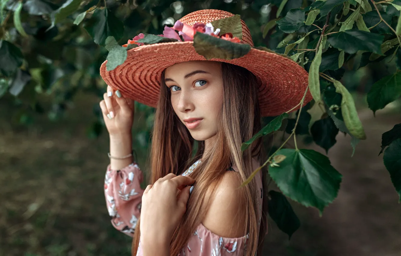 Photo wallpaper look, girl, pose, hat, Andrew Stankunas