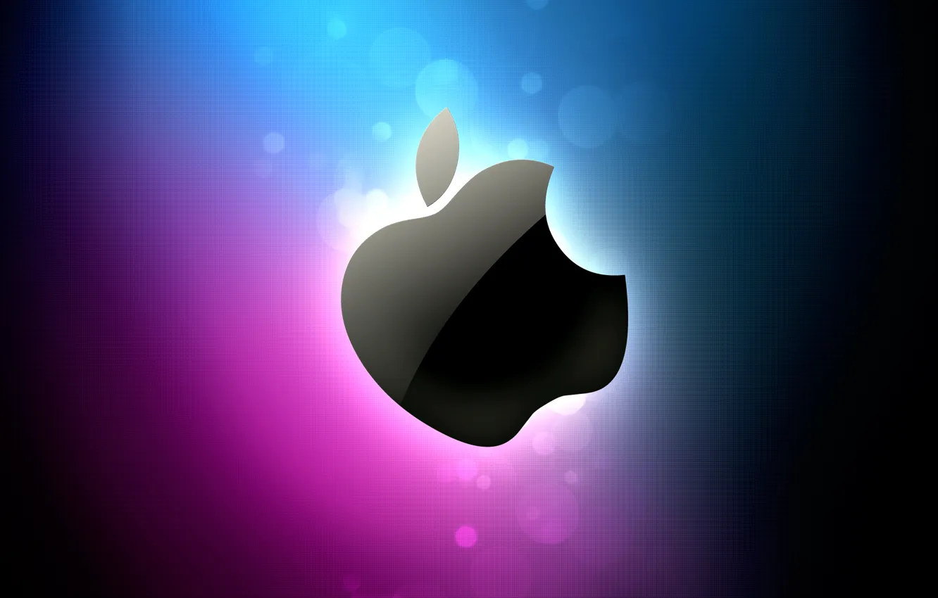 Photo wallpaper color, Shine, Apple, apple logo