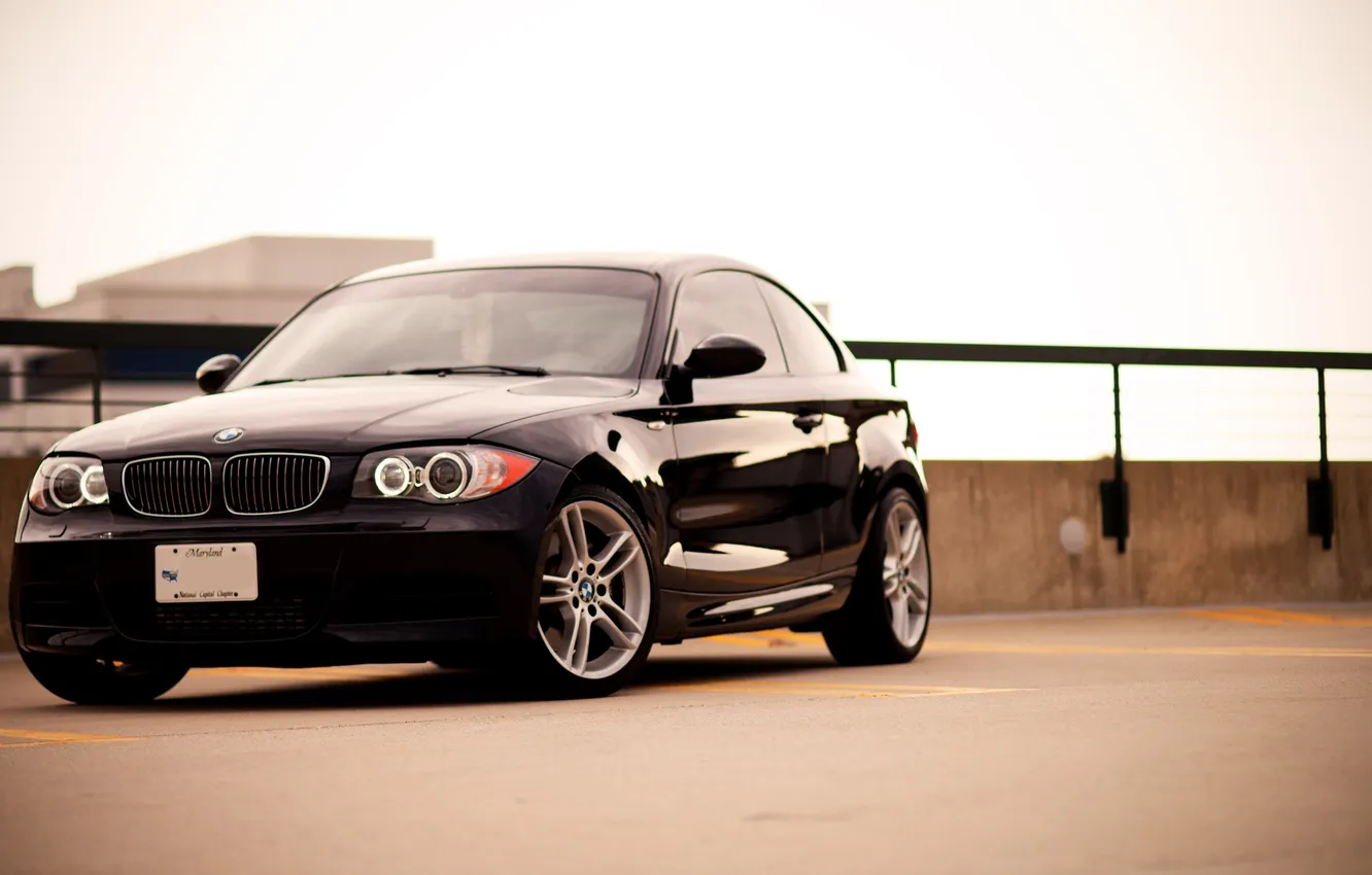 Photo wallpaper City, black, cars, auto, Bmw, wallpapers, 135i, wallpapers auto