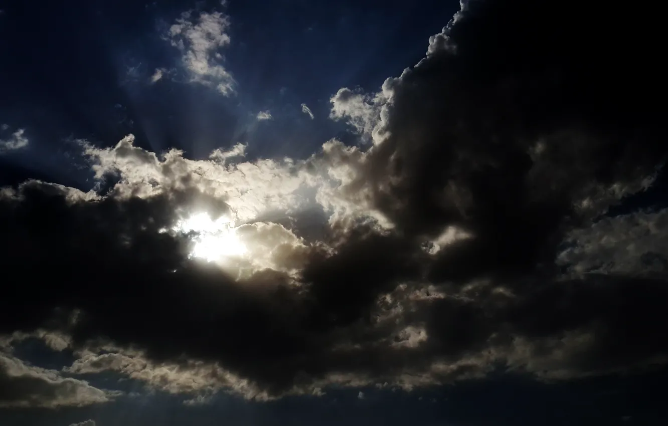 Photo wallpaper sunshine, sky, cloud, sun rays, SUHART, DAK