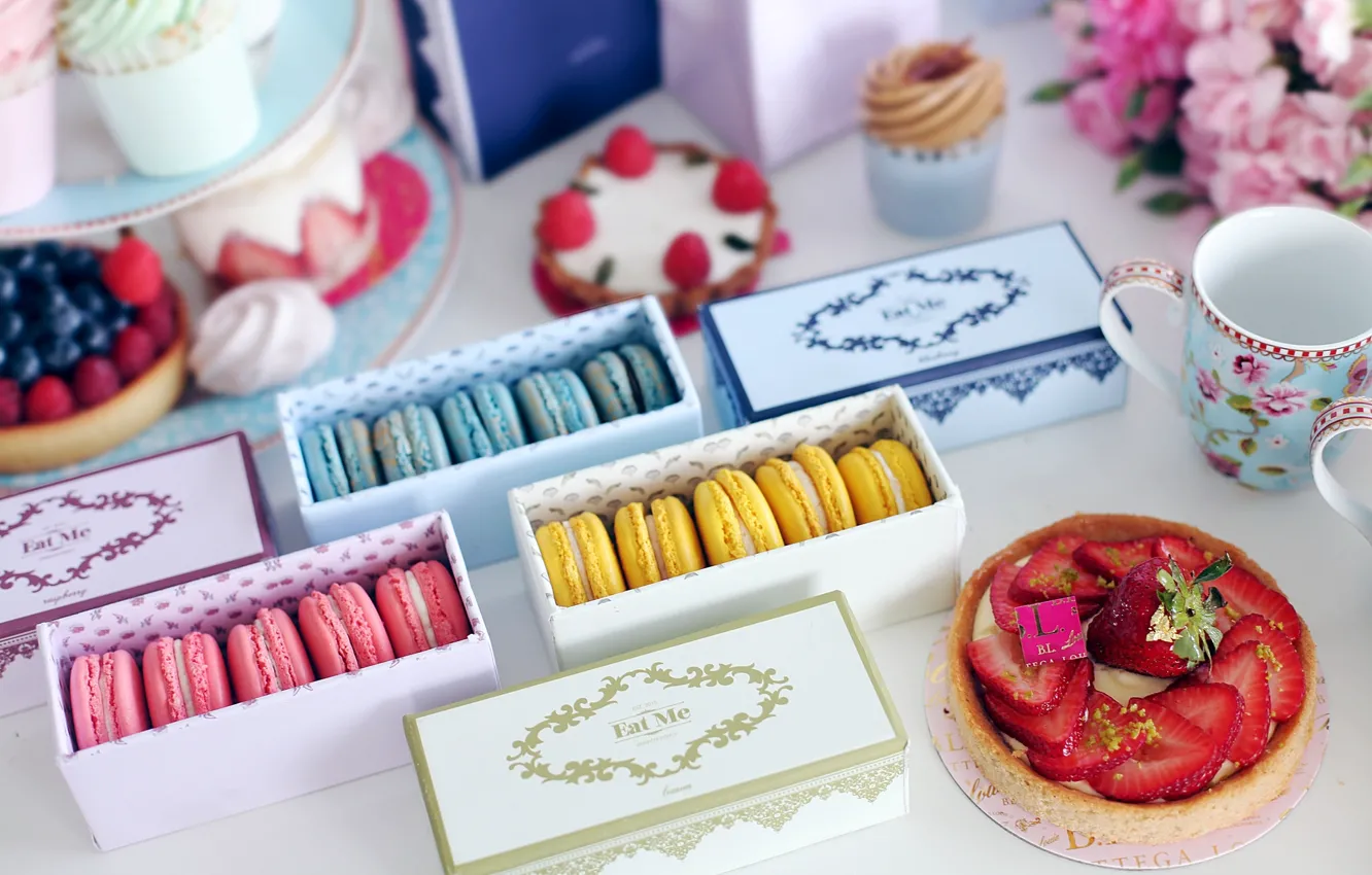Photo wallpaper cake, treat, macaroon