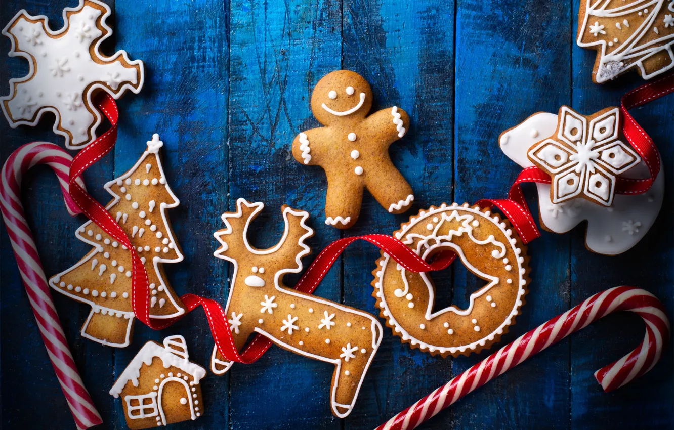Photo wallpaper holiday, new year, cookies, caramel, treats