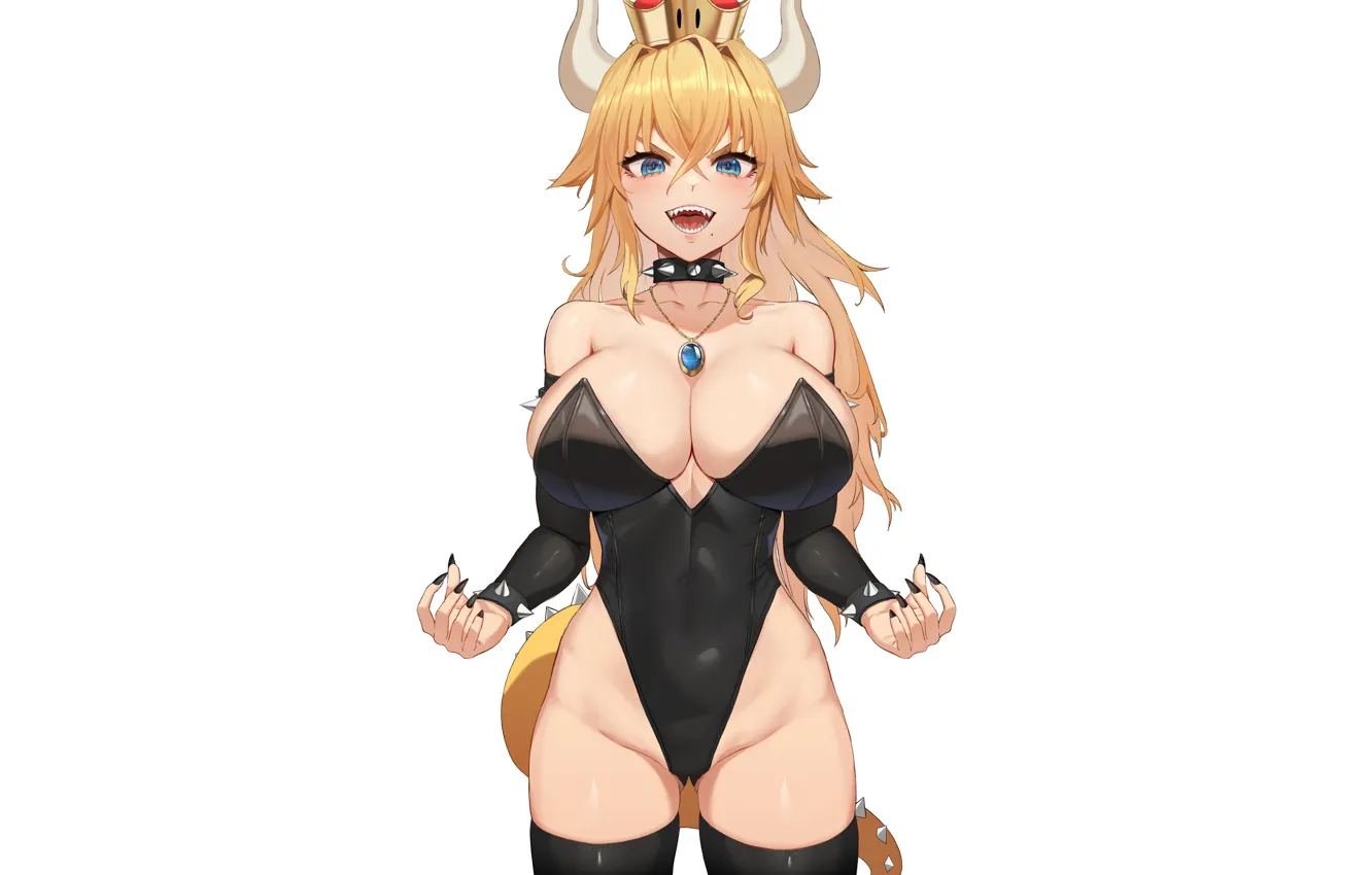 Photo wallpaper girl, sexy, Mario, anime, pretty, babe, sexy babe, Bowser