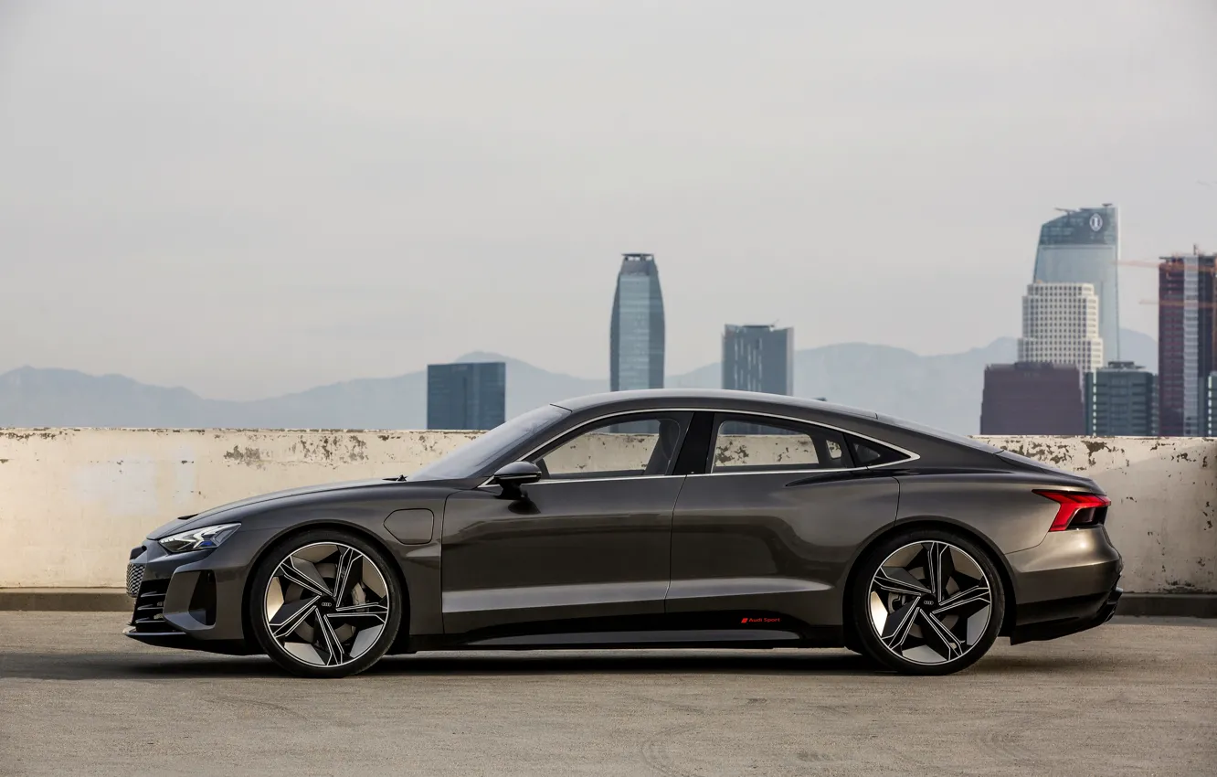Photo wallpaper Audi, coupe, silhouette, 2018, e-tron GT Concept, the four-door