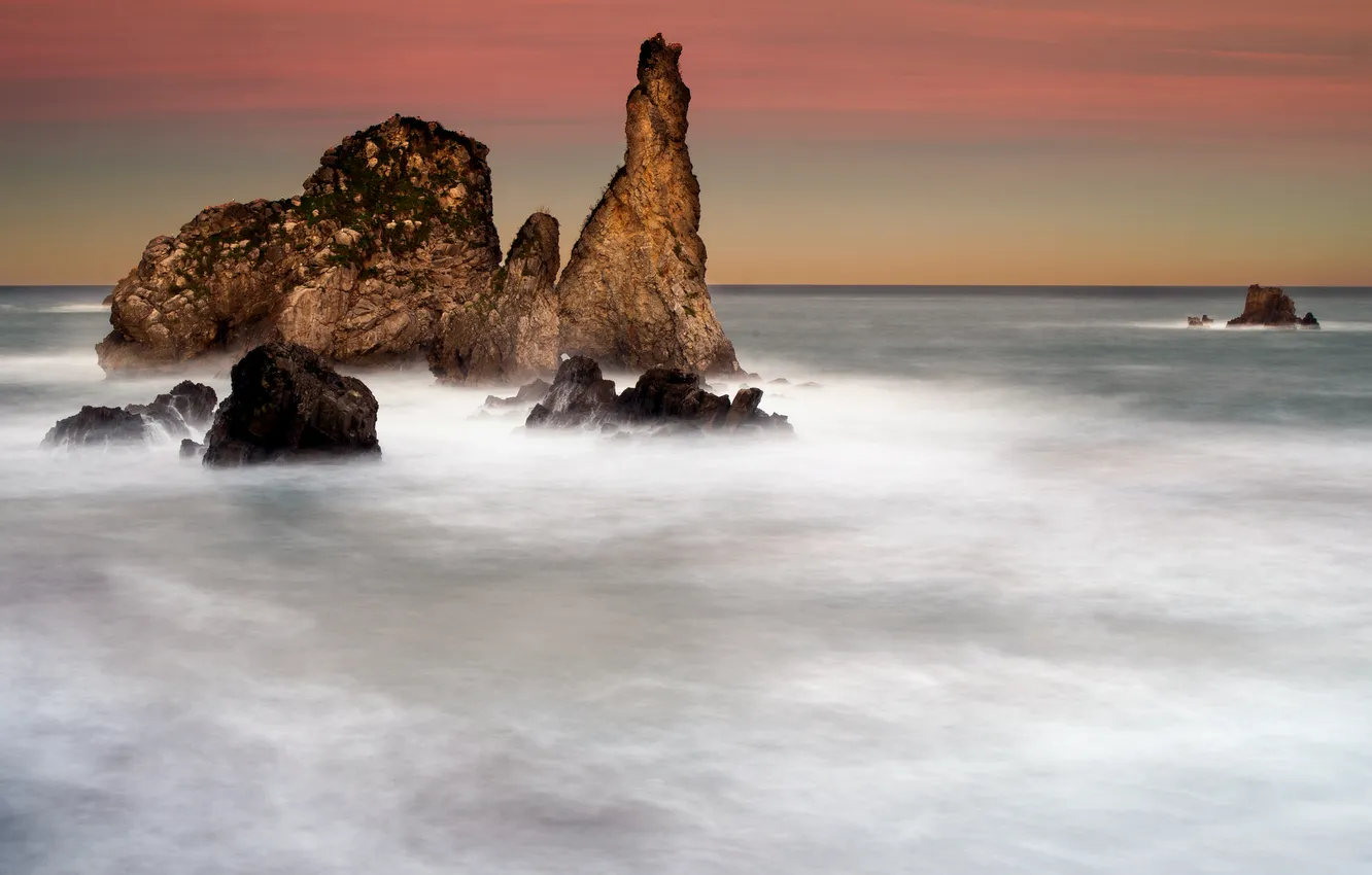 Photo wallpaper sea, water, rocks, the sound of the sea