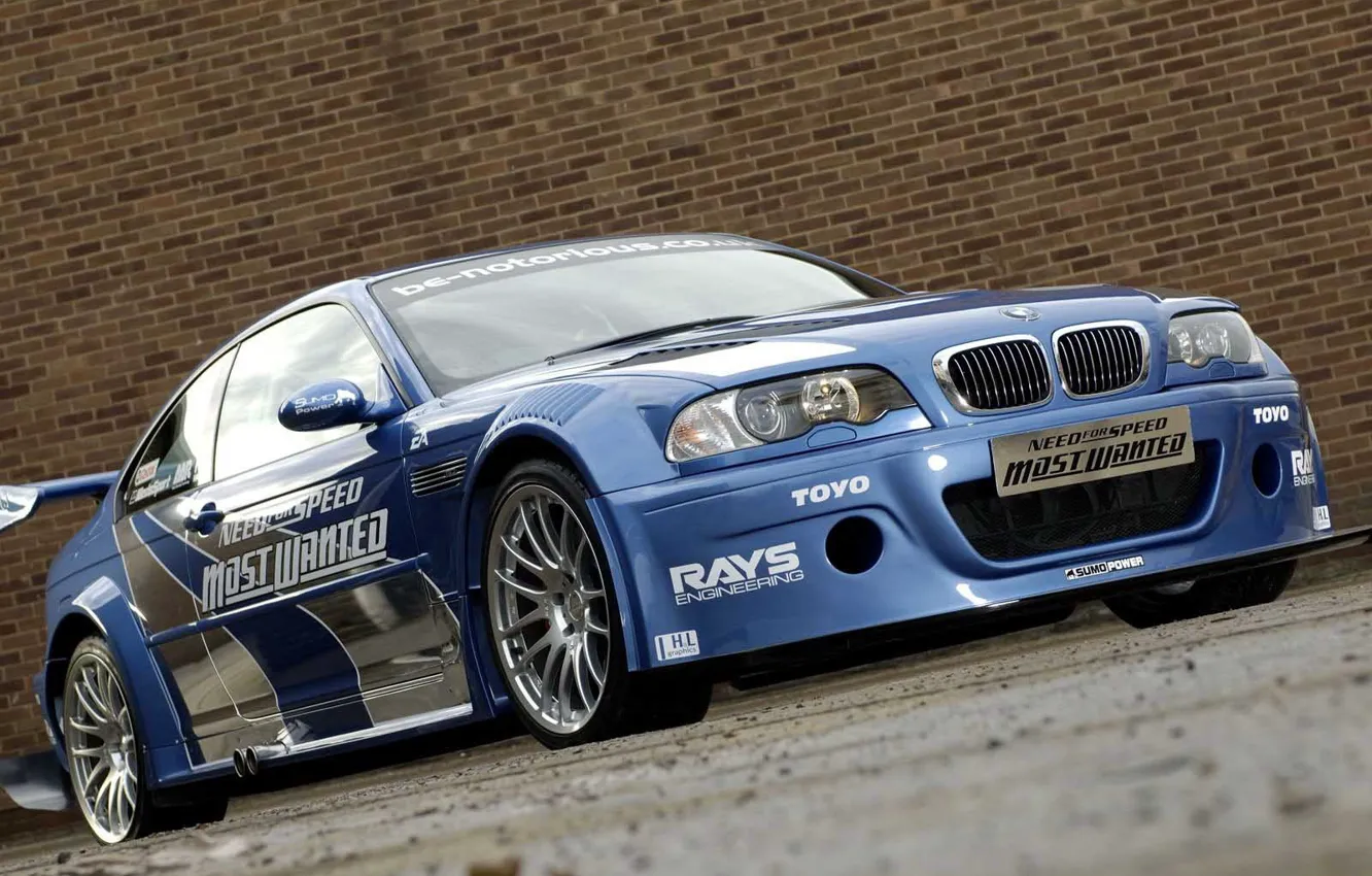 Photo wallpaper Road, BMW, Wall, Need For Speed Most Wanted