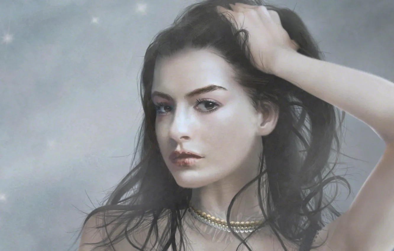 Photo wallpaper portrait, Girl, necklace