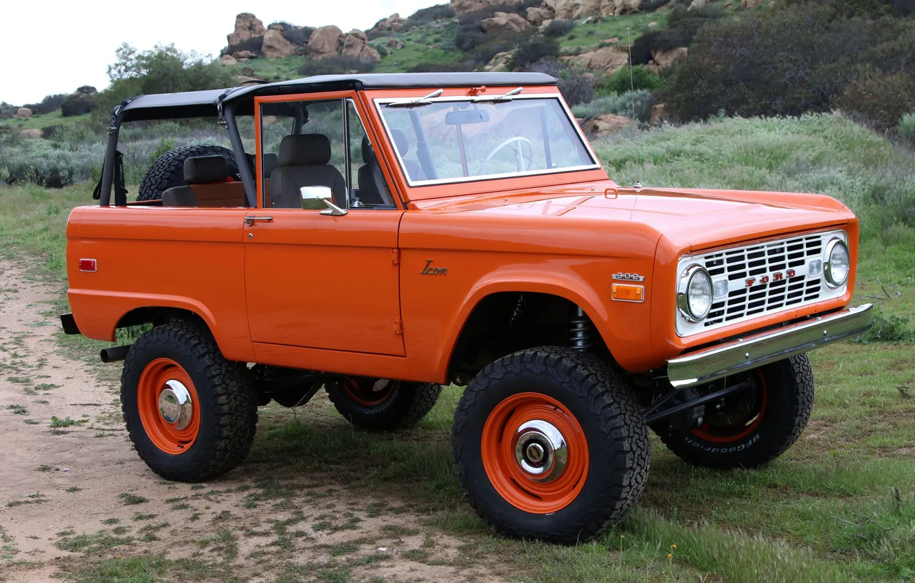 Photo wallpaper orange, Ford, 1966, Bronco, 2019, ICON Old School BR