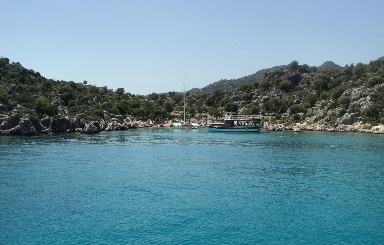 Photo wallpaper sea, summer, yacht, Turkey