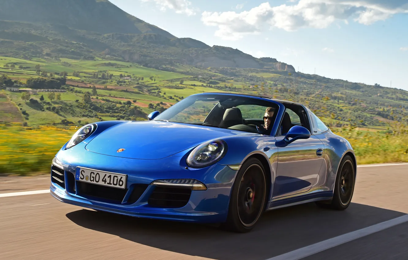 Photo wallpaper car, auto, blue, speed, 911, Porsche, Porsche, blue