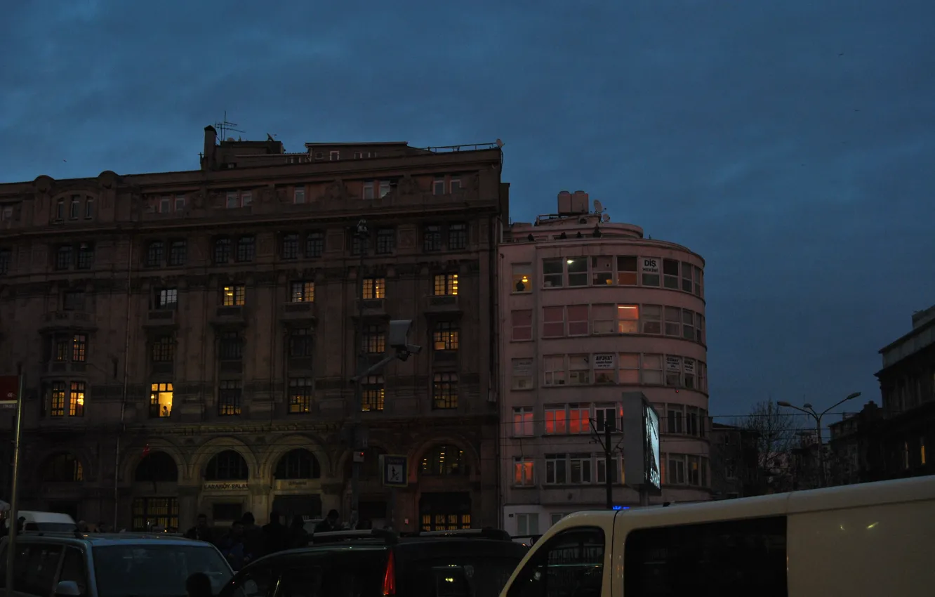Photo wallpaper city, night, street, Istanbul