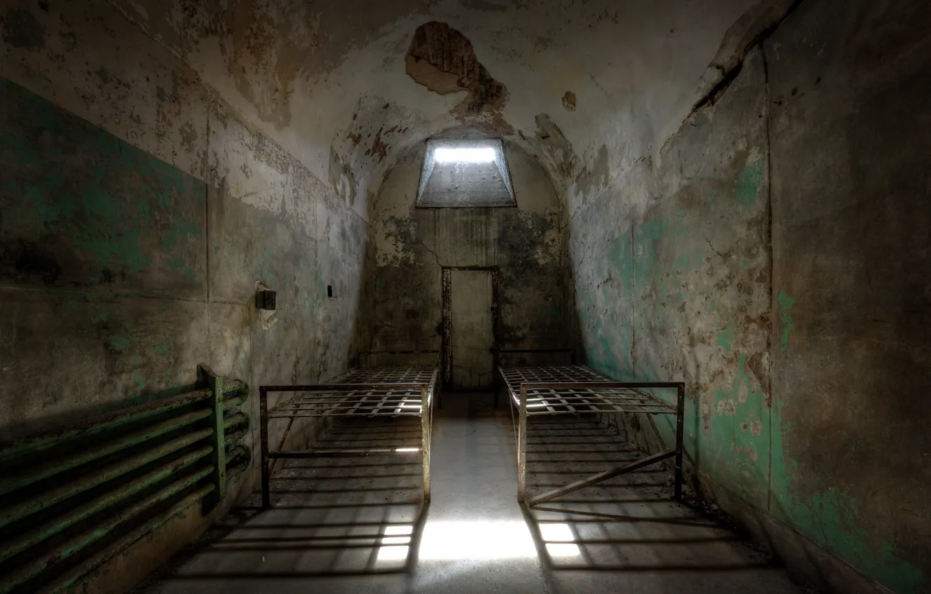 Photo wallpaper interior, camera, prison, naturalism