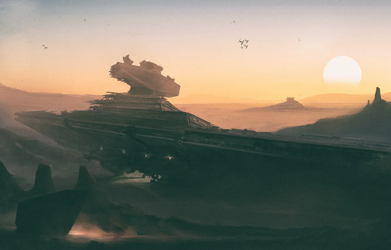 Photo wallpaper Star Wars, art, StarDestroyer