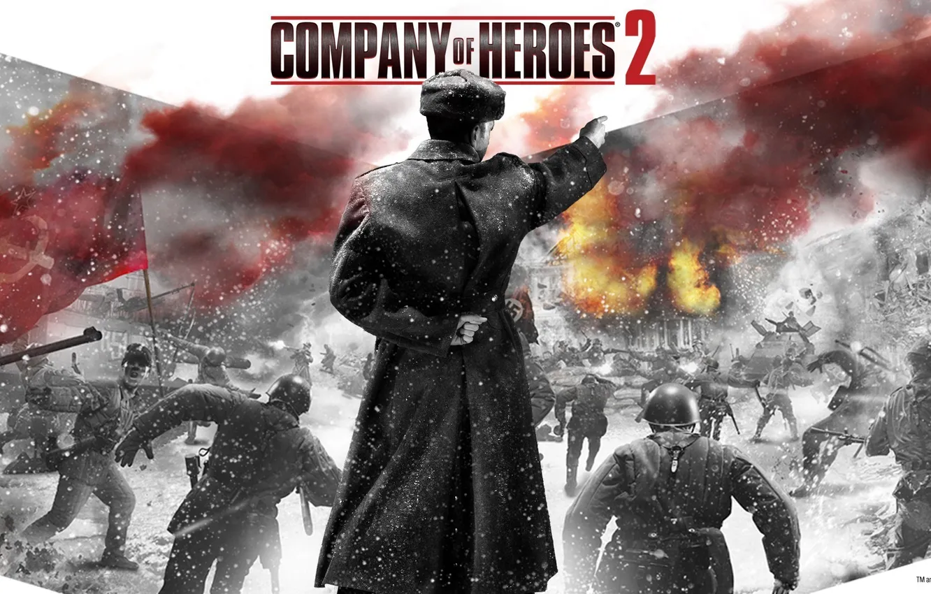 Photo wallpaper lights, war, THQ, Company of Heroes, The Red Army, Beech, Relic Entertainment