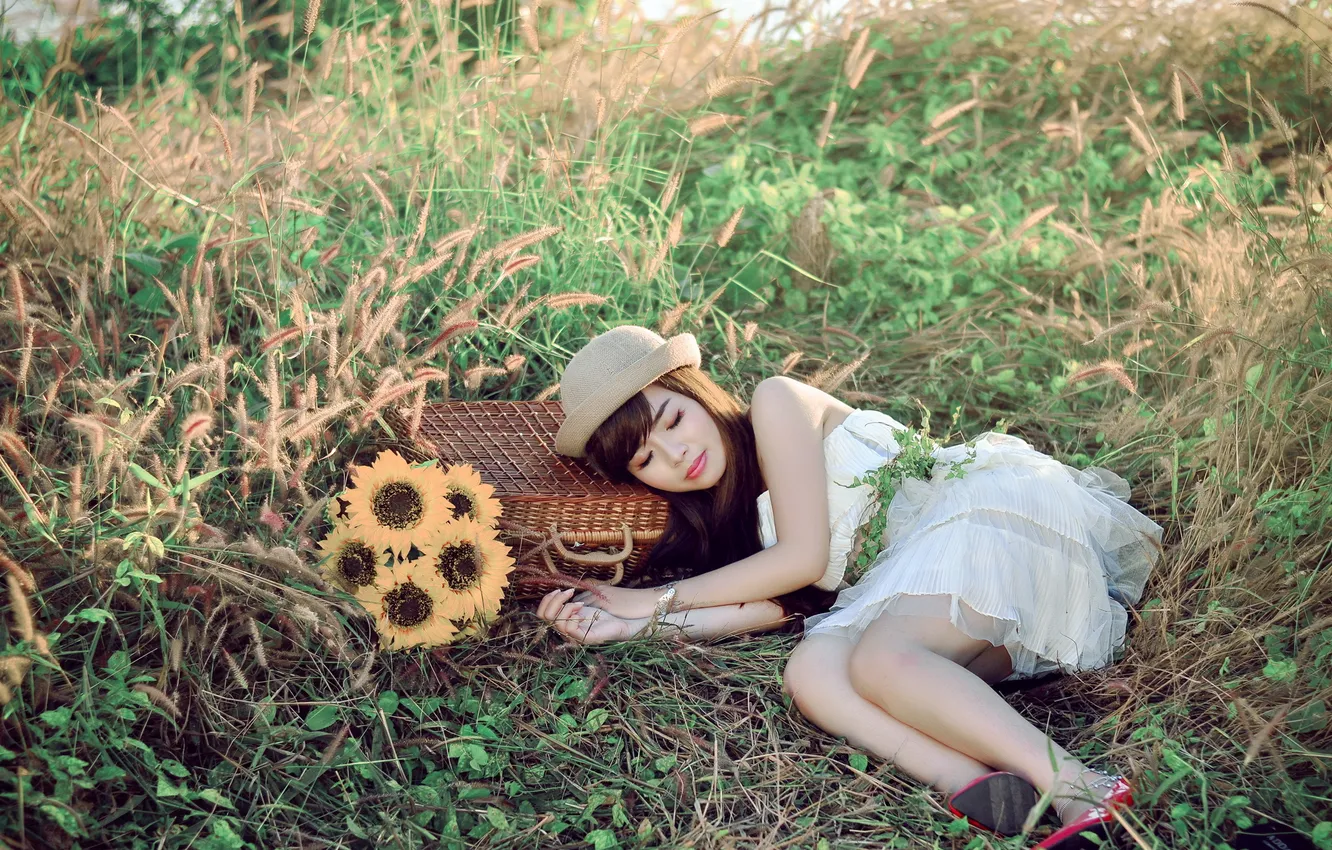 Photo wallpaper girl, pose, background