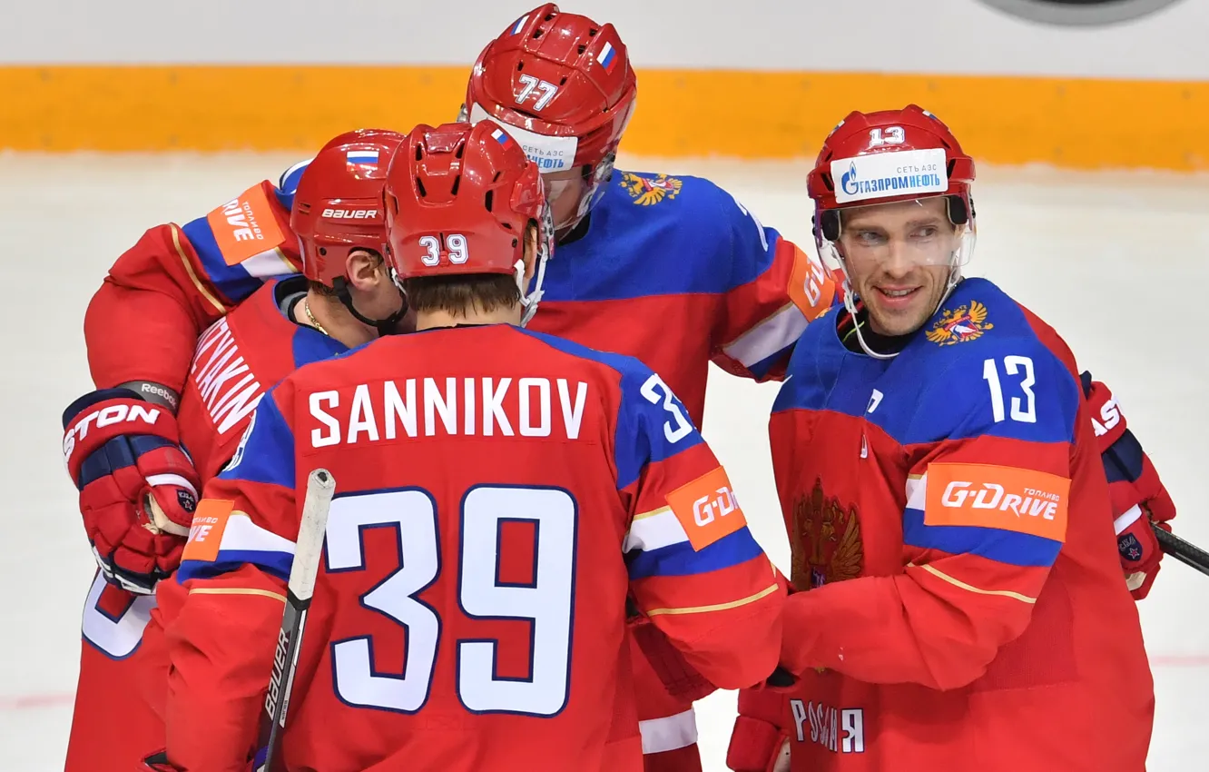 Photo wallpaper joy, Russia, hockey, Russia, Russian, team, hockey, Ice hockey world championship