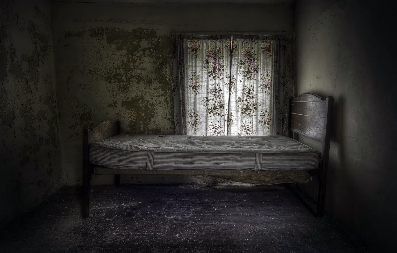 Photo wallpaper room, bed, window