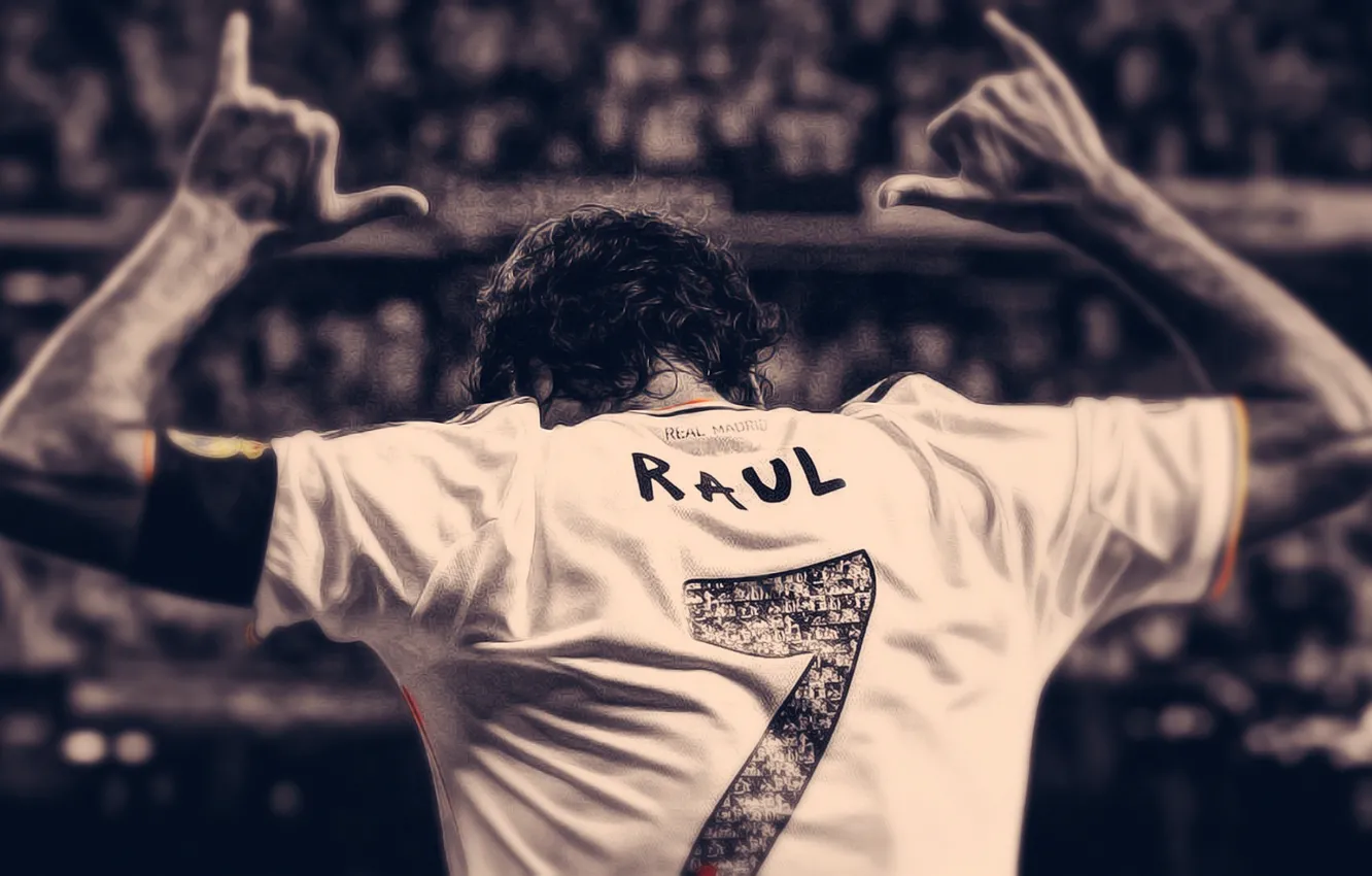 Photo wallpaper Sport, Football, Seven, Room, Real Madrid, Real Madrid, Legend, Raul