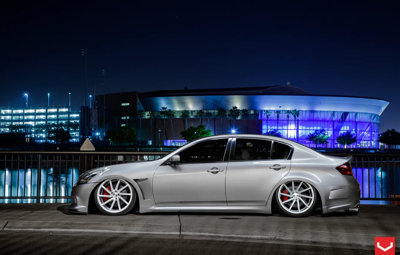 Photo wallpaper Auto, Machine, drives, Auto, landing, Infiniti G37, Vossen Wheels