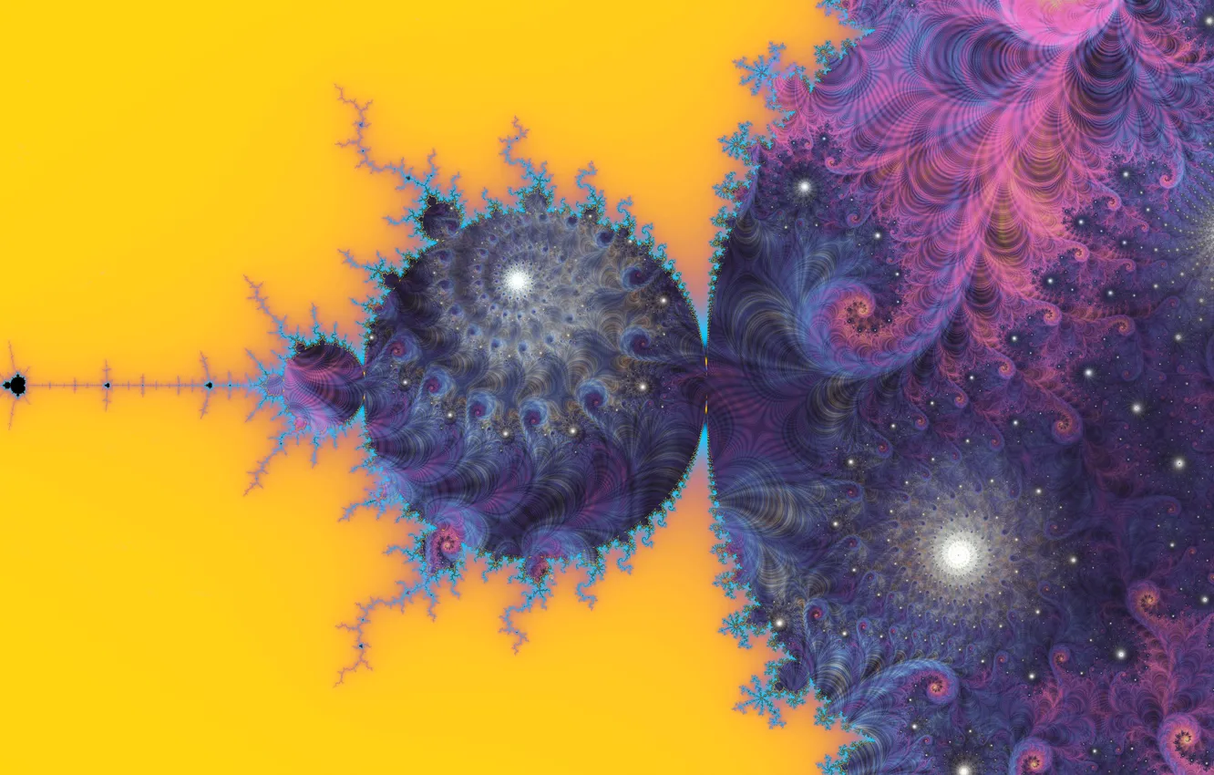 Photo wallpaper purple, yellow, abstraction, background, lilac, pattern, spiral, fractal