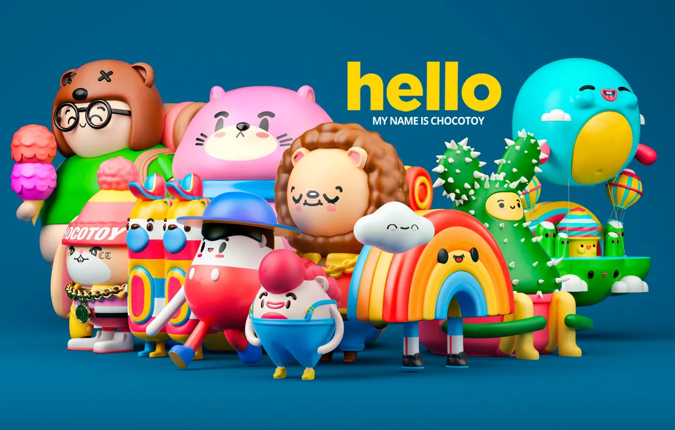 Photo wallpaper toy, doll, collection, hello, ChocoToy