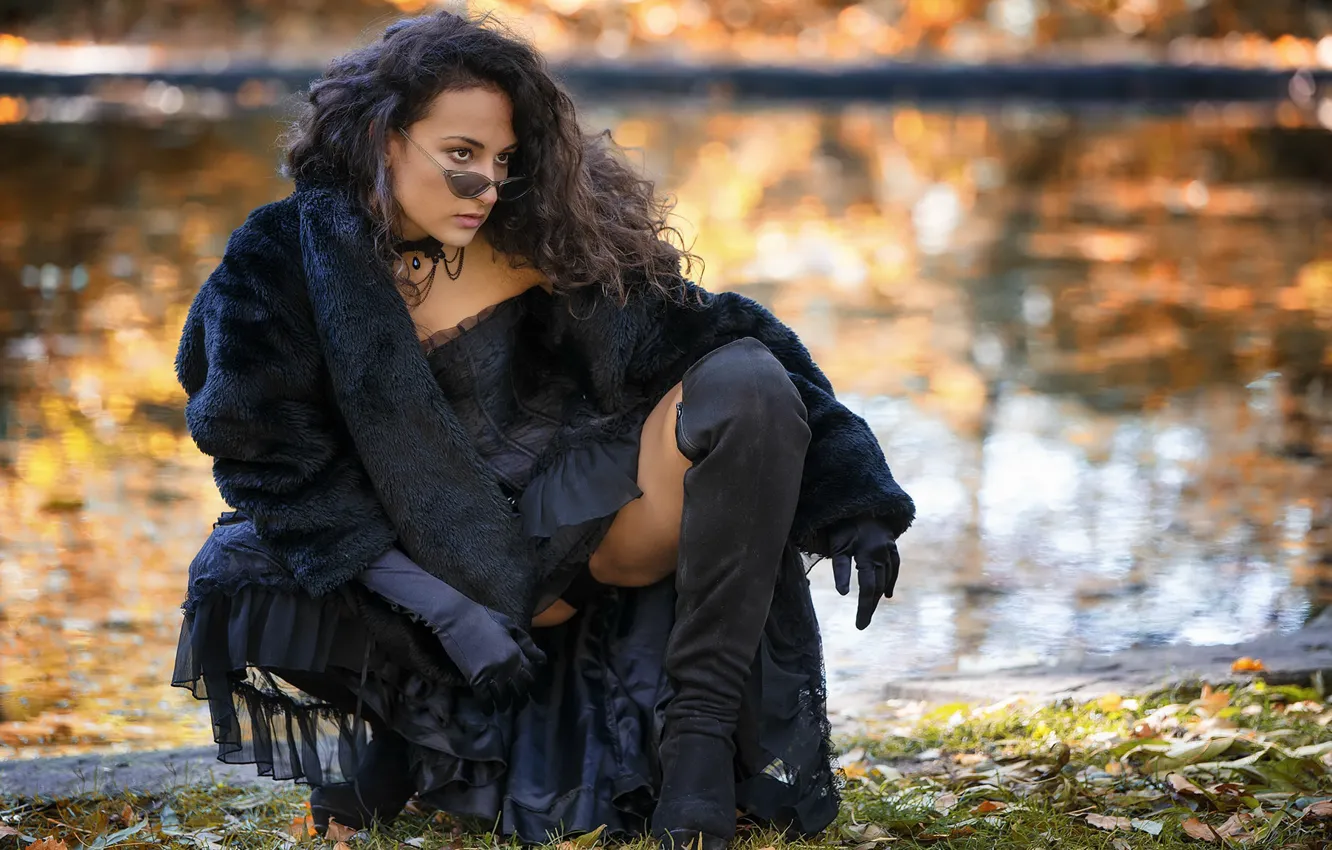 Photo wallpaper girl, pose, background