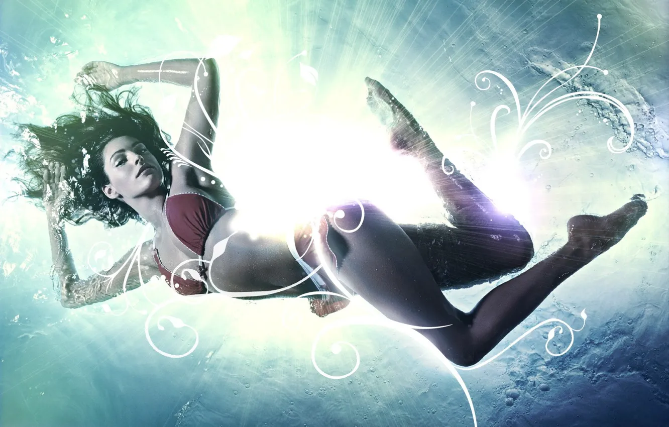 Photo wallpaper sea, fantasy, Kelly Brook