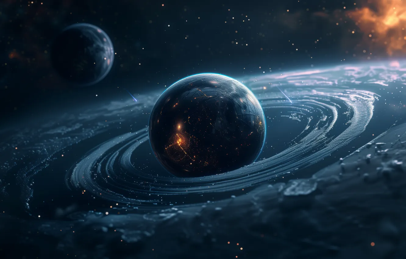 Photo wallpaper space, planet, Illustration, rings