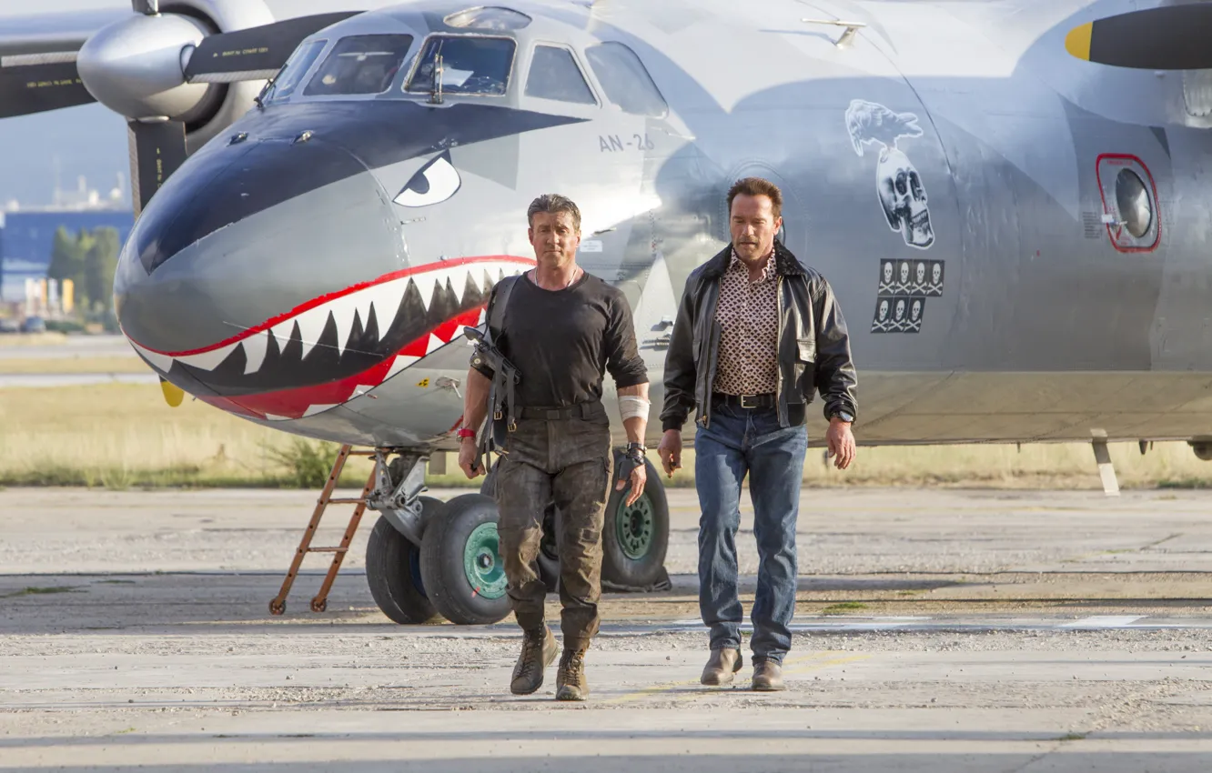 Photo wallpaper Arnold Schwarzenegger, Sylvester Stallone, Arnold, The Expendables 3, The expendables 3