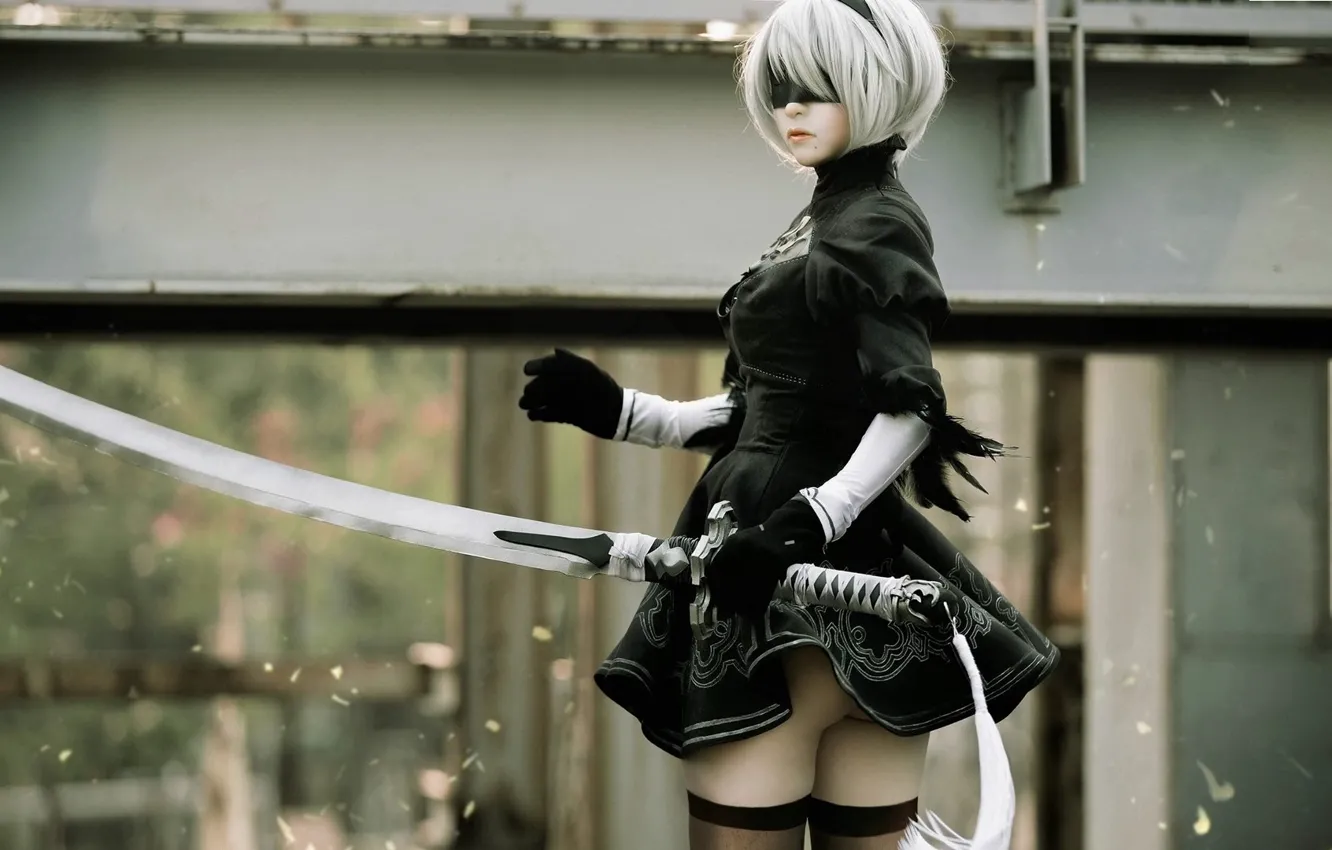 Photo wallpaper cosplay, Nier Automata, No. 2 Yorha