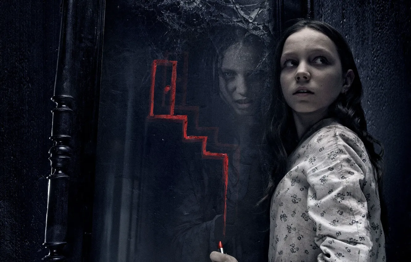 Photo wallpaper cinema, dark, Spirit, glass, movie, fear, reflection, evil